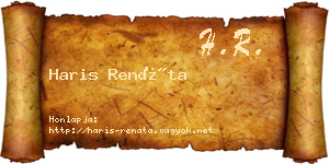 Haris Renáta névjegykártya